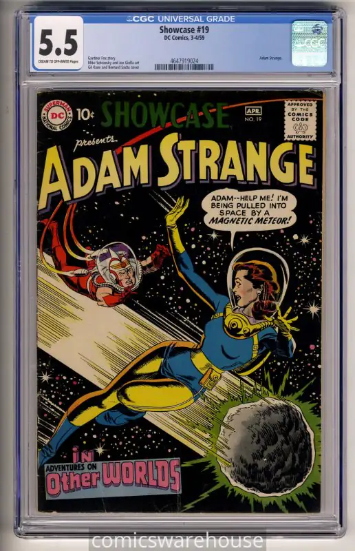 Showcase #19 (DC Comics, 1959), CGC 5.5 graded comic book, Universal Blue label — front cover in its holder
