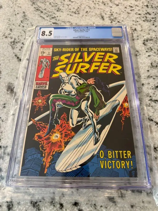 Silver Surfer #11 (Marvel Comics, 1969), CGC 8.5 graded comic book, Universal Blue label — front cover in its holder