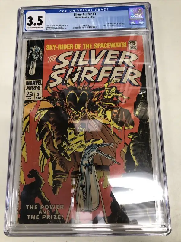 Silver Surfer #3 (Marvel Comics, 1968), CGC 3.5 graded comic book, Universal Blue label — front cover in its holder