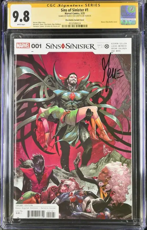 Sins of Sinister #1 (Marvel Comics, 2023), CGC 9.8 graded comic book, Signature Series label — front cover in its holder
