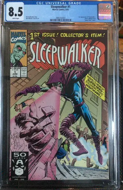 Sleepwalker #1 (Marvel Comics, 1991), CGC 8.5 graded comic book, Universal Blue label — front cover in its holder