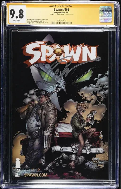 Spawn #108 (Image Comics, 2001), CGC 9.8 graded comic book, Signature Series label — front cover in its holder