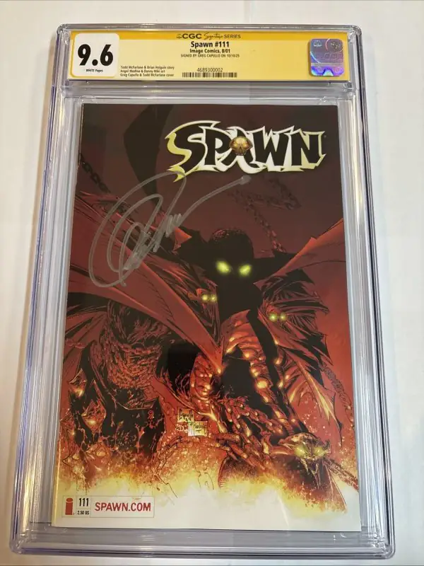 Spawn #111 (Image Comics, 2001), CGC 9.6 graded comic book, Signature Series label — front cover in its holder