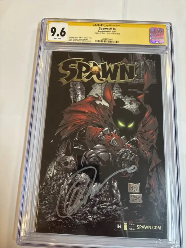 Spawn #114 (Image Comics, 2001), CGC 9.6 graded comic book, Signature Series label — front cover in its holder