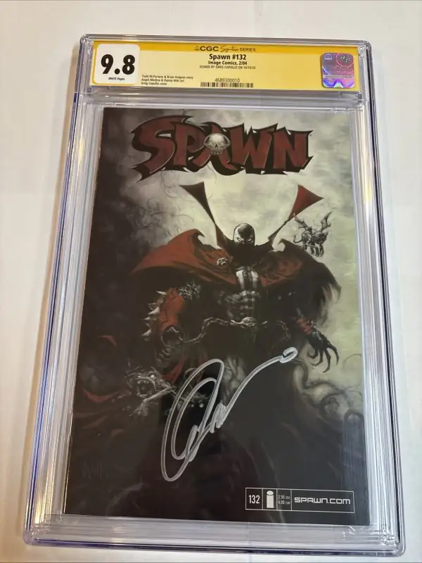 Spawn #132 (Image Comics, 2004), CGC 9.8 graded comic book, Signature Series label — front cover in its holder