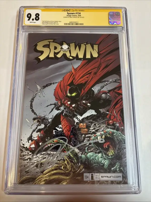 Spawn #134 (Image Comics, 2004), CGC 9.8 graded comic book, Signature Series label — front cover in its holder