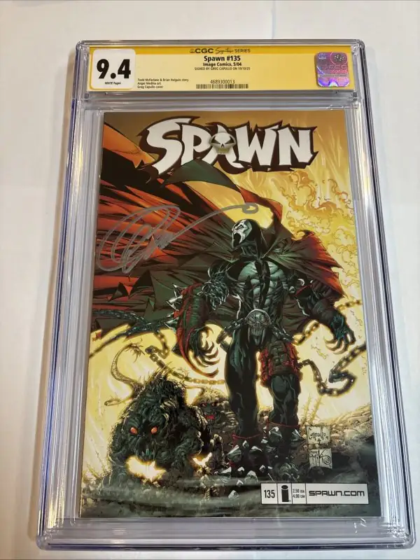 Spawn #135 (Image Comics, 2004), CGC 9.4 graded comic book, Signature Series label — front cover in its holder