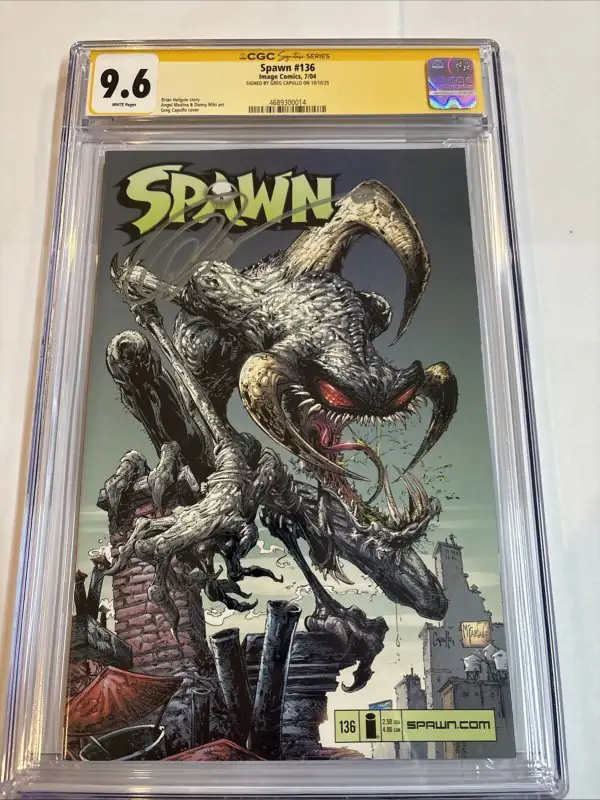Spawn #136 (Image Comics, 2004), CGC 9.6 graded comic book, Signature Series label — front cover in its holder