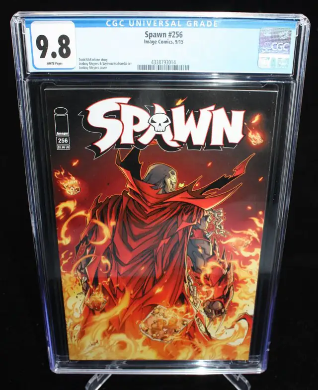 Spawn #256 (Image Comics, 2015), CGC 9.8 graded comic book, Universal Blue label — front cover in its holder