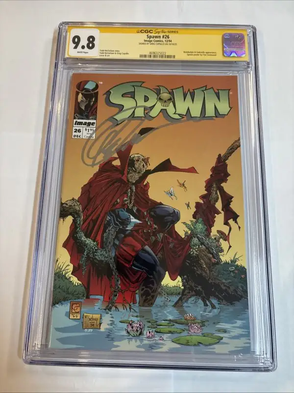 Spawn #26 (Image Comics, 1994), CGC 9.8 graded comic book, Signature Series label — front cover in its holder