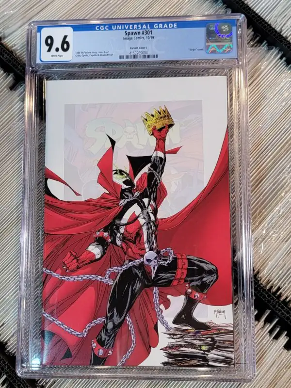 Spawn #301 (Image Comics, 2019), CGC 9.6 graded comic book, Universal Blue label — front cover in its holder