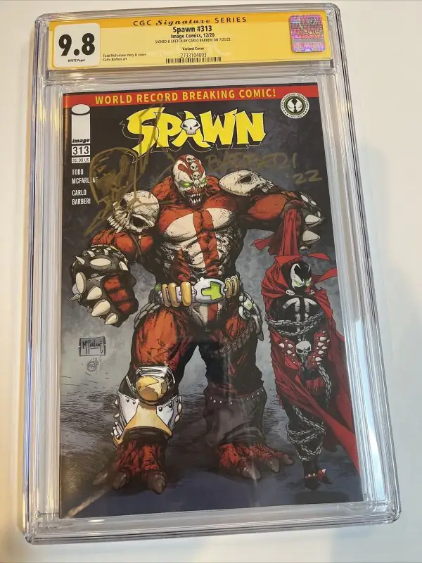 Spawn #313 (Image Comics, 2020), CGC 9.8 graded comic book, Signature Series label — front cover in its holder