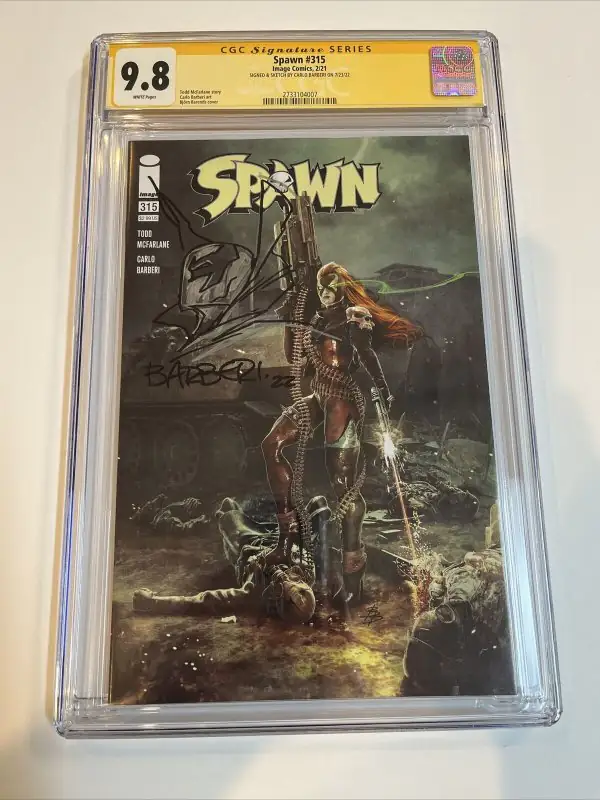 Spawn #315 (Image Comics, 2021), CGC 9.8 graded comic book, Signature Series label — front cover in its holder