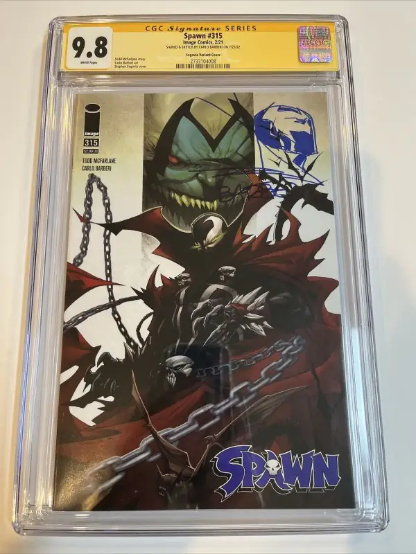 Spawn #315 (Image Comics, 2021), CGC 9.8 graded comic book, Signature Series label — front cover in its holder