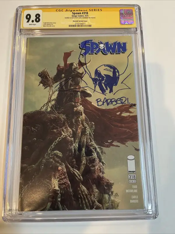 Spawn #318 (Image Comics, 2021), CGC 9.8 graded comic book, Signature Series label — front cover in its holder