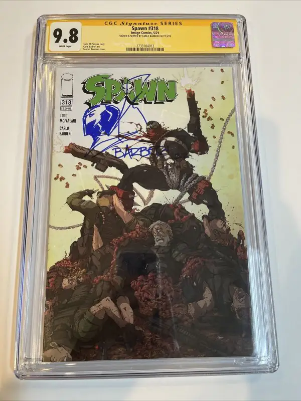 Spawn #318 (Image Comics, 2021), CGC 9.8 graded comic book, Signature Series label — front cover in its holder