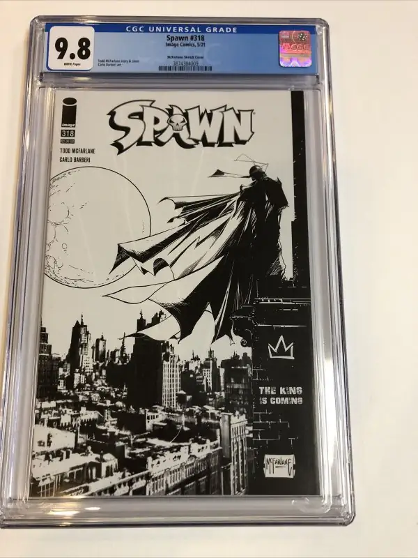 Spawn #318 (Image Comics, 2021), CGC 9.8 graded comic book, Universal Blue label — front cover in its holder