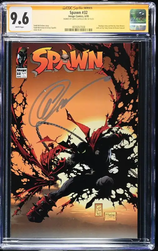 Spawn #32 (Image Comics, 1995), CGC 9.6 graded comic book, Signature Series label — front cover in its holder