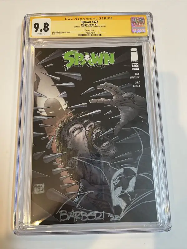 Spawn #322 (Image Comics, 2021), CGC 9.8 graded comic book, Signature Series label — front cover in its holder