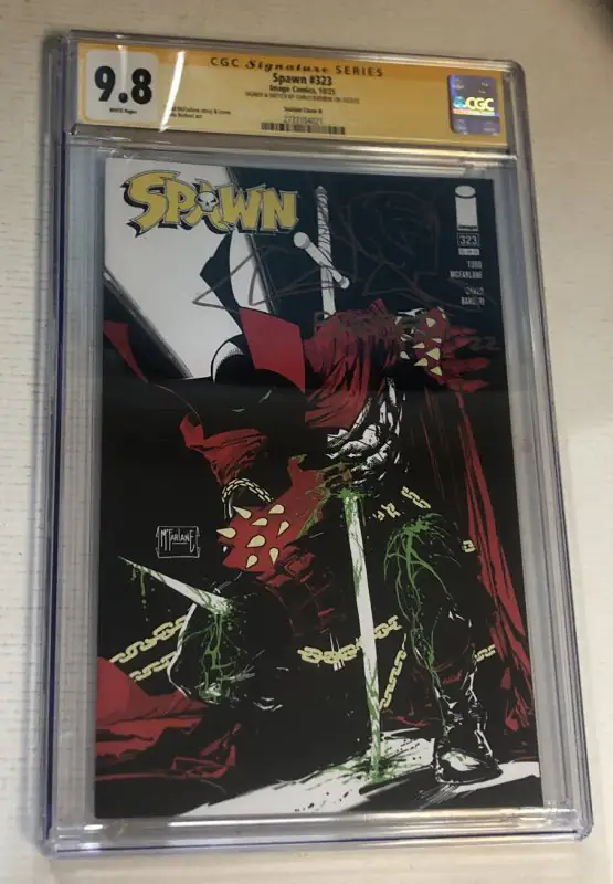 Spawn #323 (Image Comics, 2021), CGC 9.8 graded comic book, Signature Series label — front cover in its holder