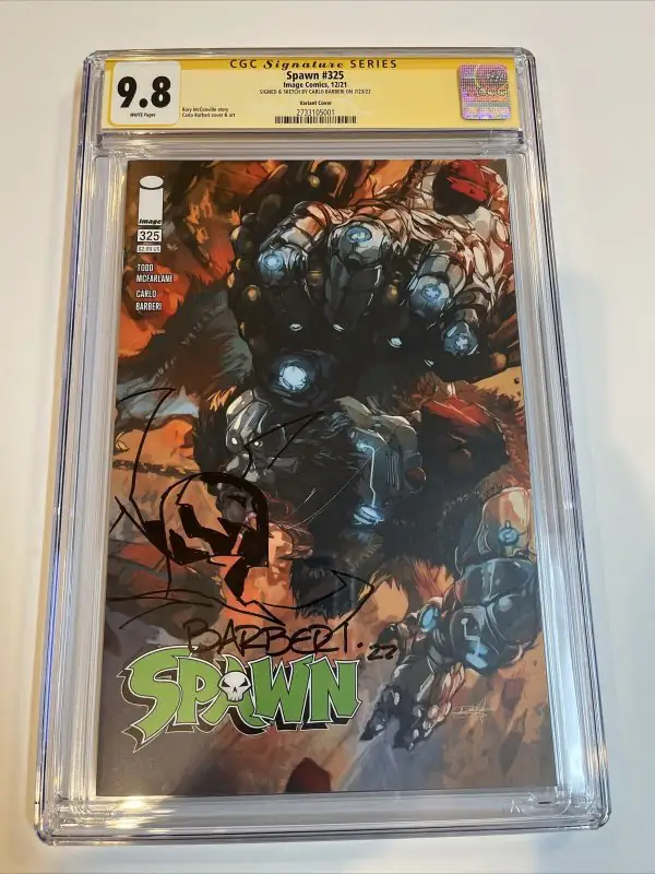 Spawn #325 (Image Comics, 2021), CGC 9.8 graded comic book, Signature Series label — front cover in its holder