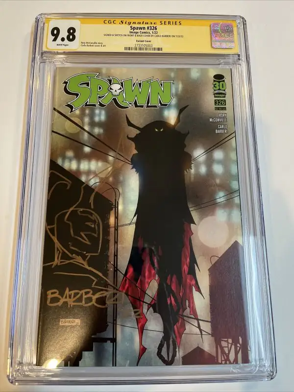 Spawn #326 (Image Comics, 2022), CGC 9.8 graded comic book, Signature Series label — front cover in its holder