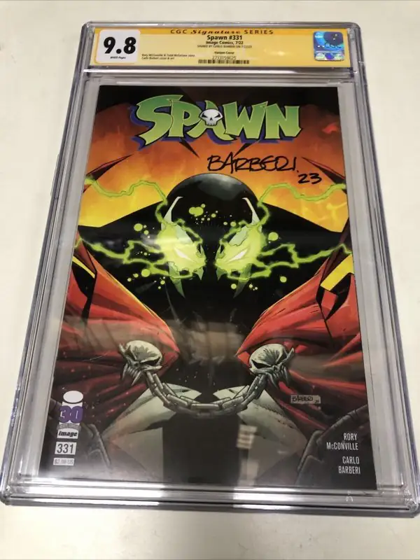 Spawn #331 (Image Comics, 2022), CGC 9.8 graded comic book, Signature Series label — front cover in its holder