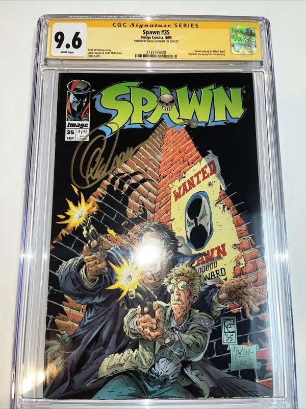 Spawn #35 (Image Comics, 1995), CGC 9.6 graded comic book, Signature Series label — front cover in its holder