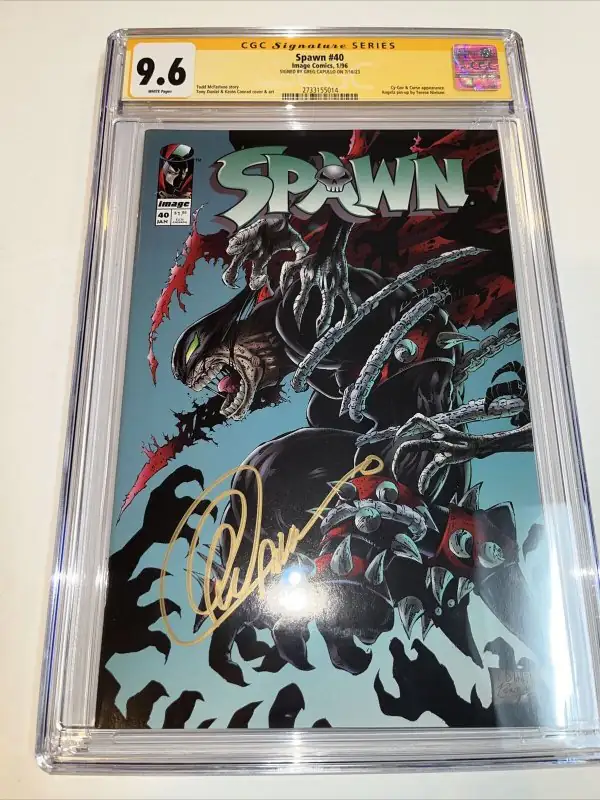 Spawn #40 (Image Comics, 1996), CGC 9.6 graded comic book, Signature Series label — front cover in its holder