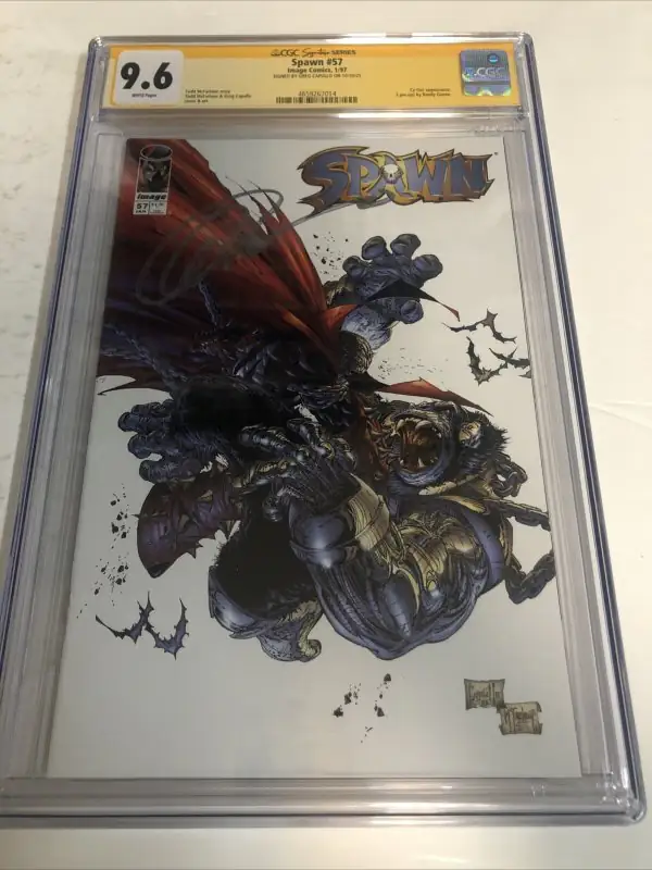 Spawn #57 (Image Comics, 1997), CGC 9.6 graded comic book, Signature Series label — front cover in its holder