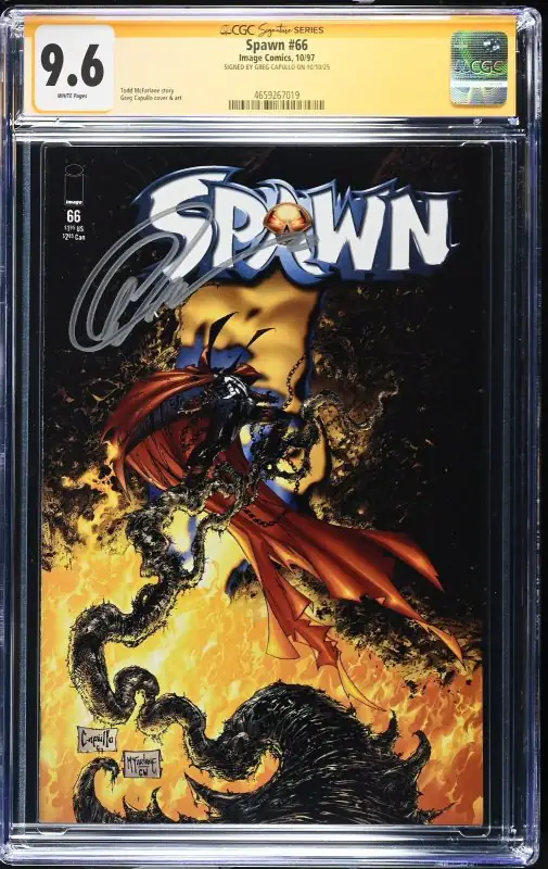 Spawn #66 (Image Comics, 1997), CGC 9.6 graded comic book, Signature Series label — front cover in its holder