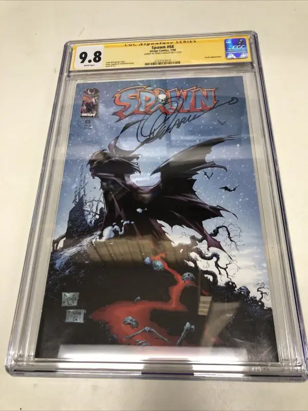 Spawn #68 (Image Comics, 1998), CGC 9.8 graded comic book, Signature Series label — front cover in its holder