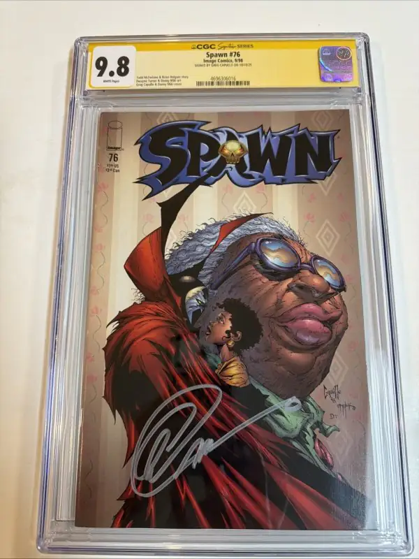 Spawn #76 (Image Comics, 1998), CGC 9.8 graded comic book, Signature Series label — front cover in its holder