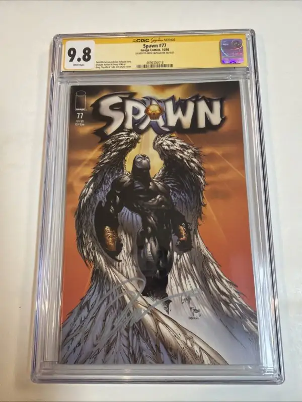 Spawn #77 (Image Comics, 1998), CGC 9.8 graded comic book, Signature Series label — front cover in its holder