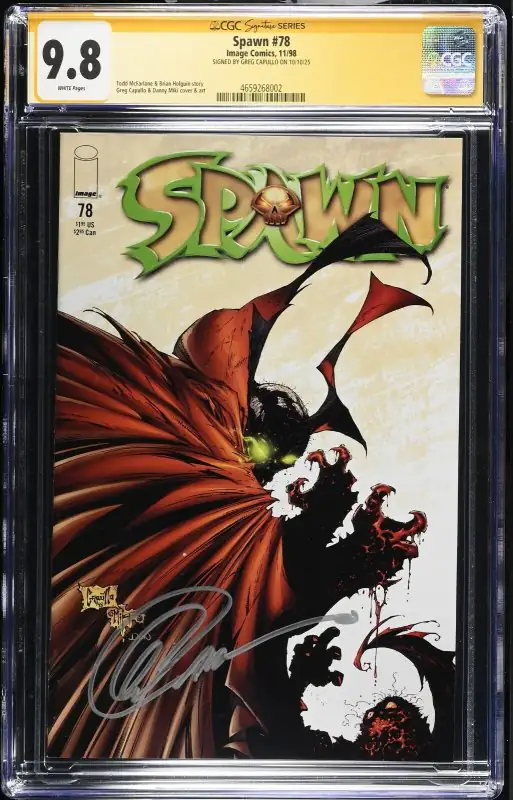Spawn #78 (Image Comics, 1998), CGC 9.6 graded comic book, Signature Series label — front cover in its holder