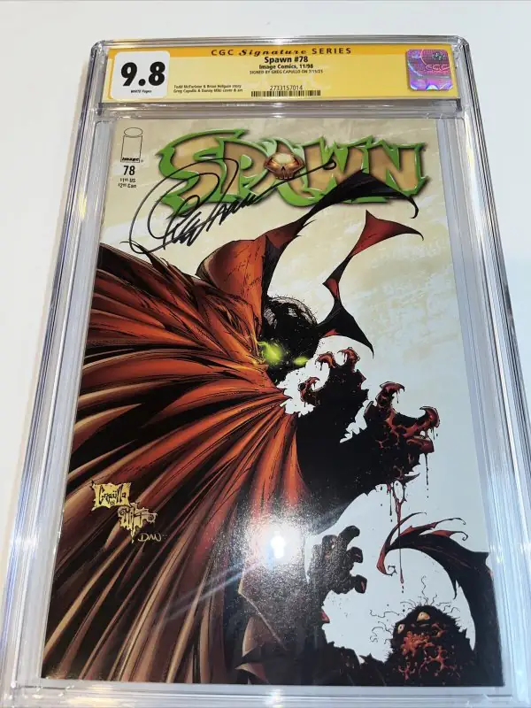 Spawn #78 (Image Comics, 1998), CGC 9.8 graded comic book, Signature Series label — front cover in its holder