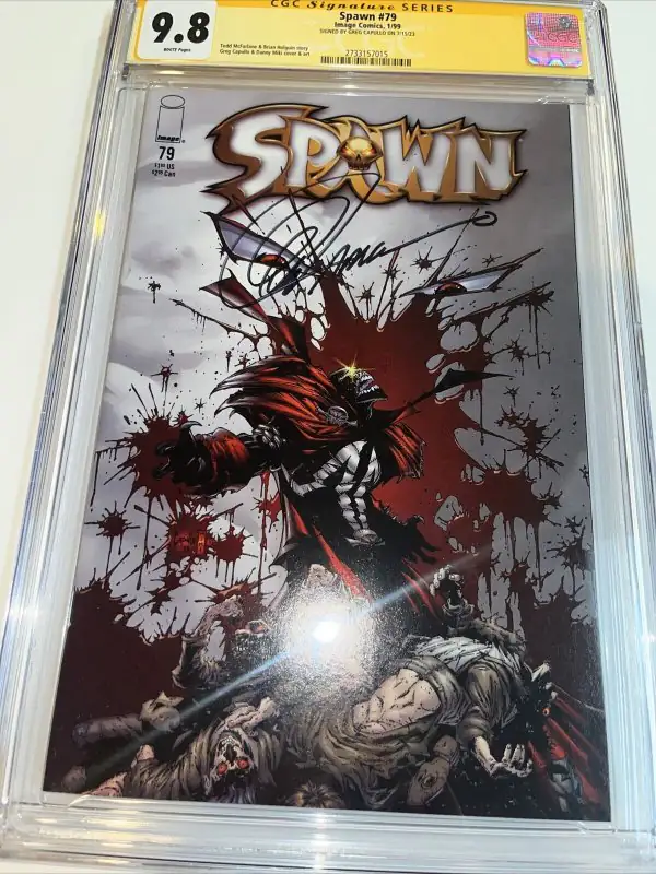 Spawn #79 (Image Comics, 1999), CGC 9.8 graded comic book, Signature Series label — front cover in its holder