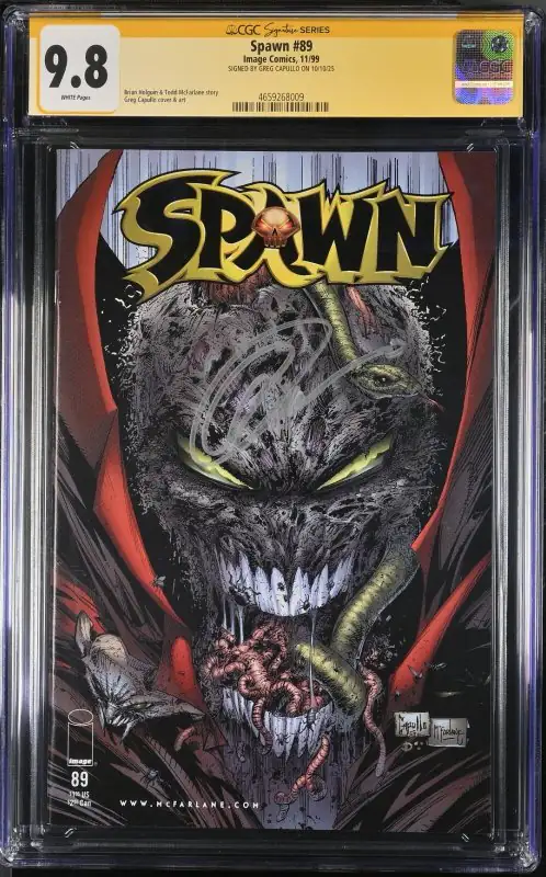 Spawn #89 (Image Comics, 1999), CGC 9.8 graded comic book, Signature Series label — front cover in its holder