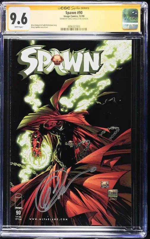 Spawn #90 (Image Comics, 1999), CGC 9.6 graded comic book, Signature Series label — front cover in its holder