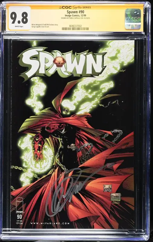 Spawn #90 (Image Comics, 1999), CGC 9.8 graded comic book, Signature Series label — front cover in its holder