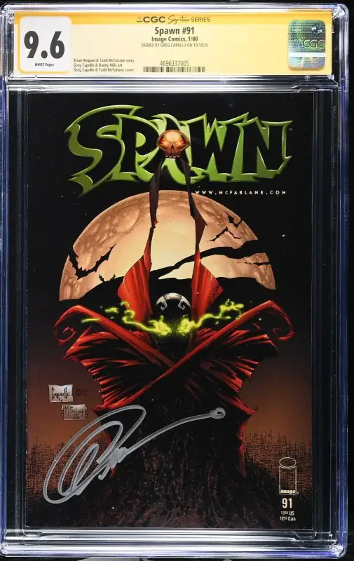 Spawn #91 (Image Comics, 2000), CGC 9.6 graded comic book, Signature Series label — front cover in its holder