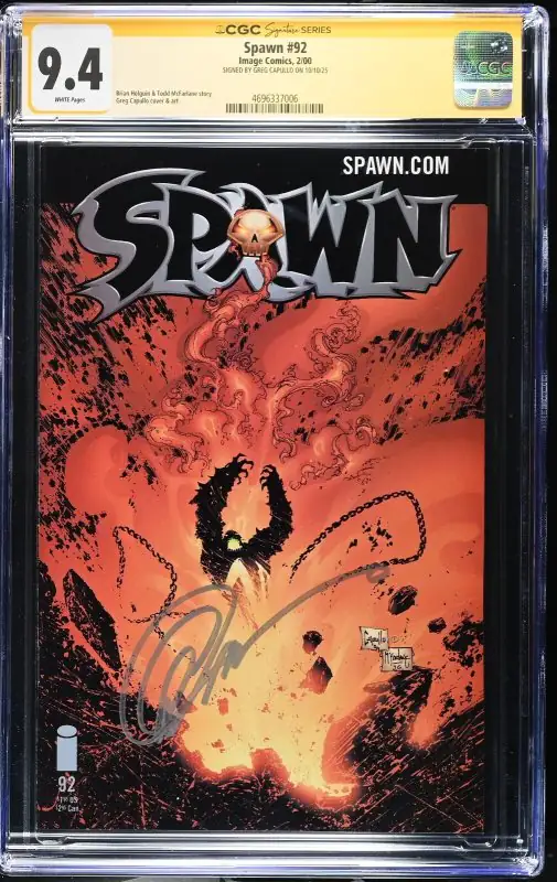 Spawn #92 (Image Comics, 2000), CGC 9.4 graded comic book, Signature Series label — front cover in its holder