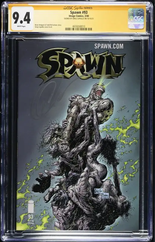 Spawn #93 (Image Comics, 2000), CGC 9.4 graded comic book, Signature Series label — front cover in its holder