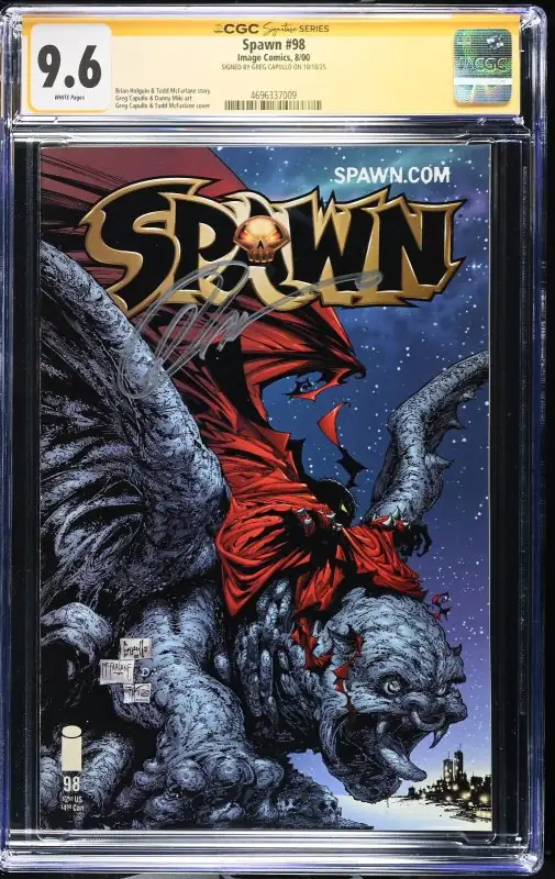 Spawn #98 (Image Comics, 2000), CGC 9.6 graded comic book, Signature Series label — front cover in its holder