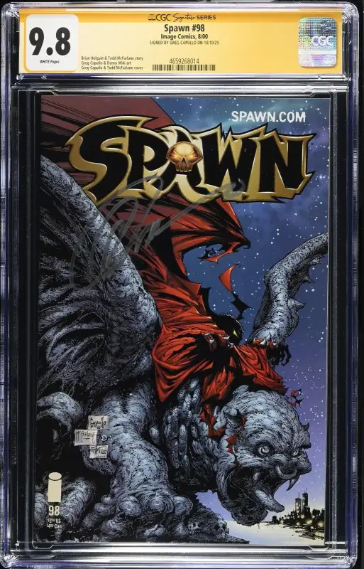 Spawn #98 (Image Comics, 2000), CGC 9.8 graded comic book, Signature Series label — front cover in its holder