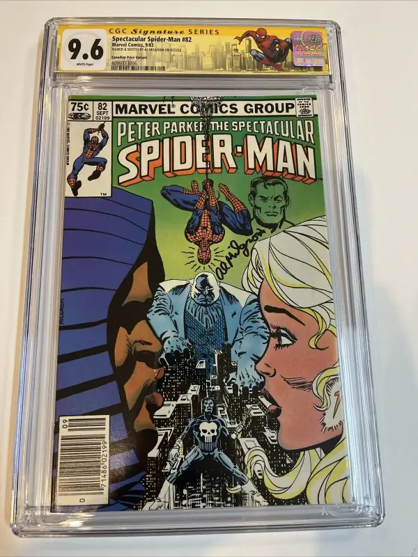 Spectacular Spider-Man #82 (Marvel Comics, 1983), CGC 9.6 graded comic book, Signature Series label — front cover in its holder