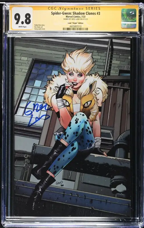 Spider-Gwen: Shadow Clones #3 (Marvel Comics, 2023), CGC 9.8 graded comic book, Signature Series label — front cover in its holder
