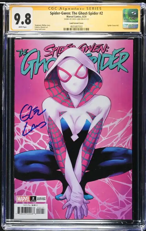 Spider-Gwen: The Ghost-Spider #2 (Marvel Comics, 2024), CGC 9.8 graded comic book, Signature Series label — front cover in its holder