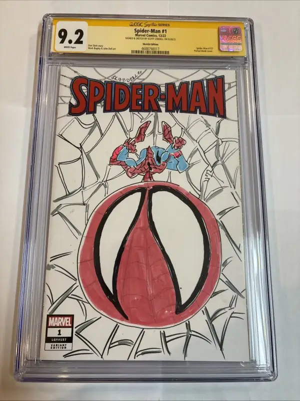 Spider-Man #1 (Marvel Comics, 2022), CGC 9.2 graded comic book, Signature Series label — front cover in its holder