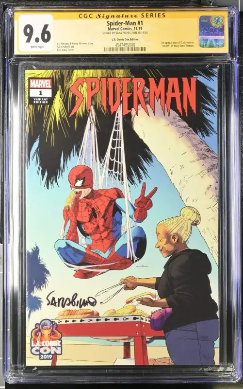 Spider-Man #1 (Marvel Comics, 2023), CGC 9.6 graded comic book, Signature Series label — front cover in its holder